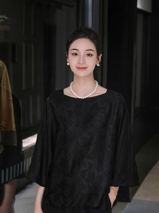 微瑕秒杀 |盛唐牡丹 |香云纱蝴蝶纹女上衣[特价品](特殊商品不退不换) 商品图0