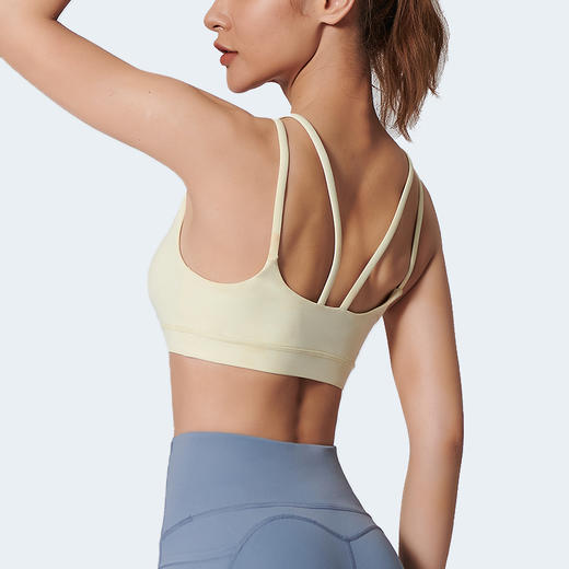 爱帝女士高弹软支撑细肩带美背瑜伽背心自带胸垫 商品图2