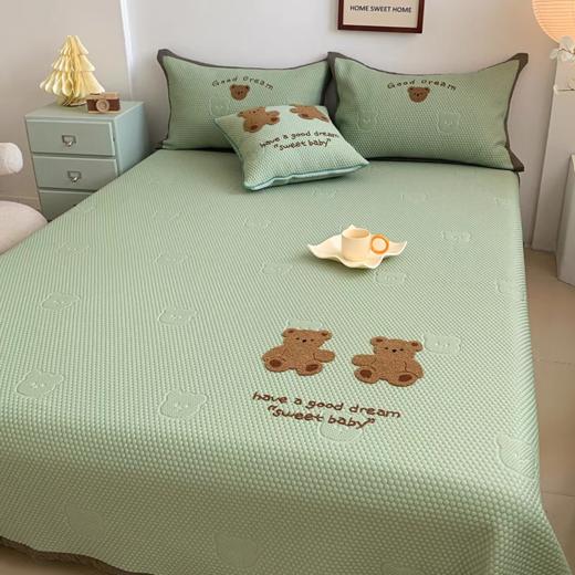 凉席冰感豆豆凉席可爱小熊卡通床盖款冰丝空调凉席三件套 商品图7