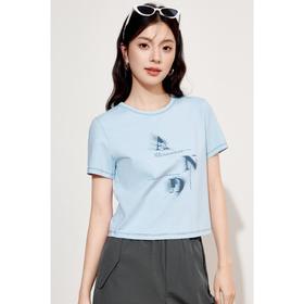 5楼诗凡黎服饰圆领印花短袖（“值得系列”）