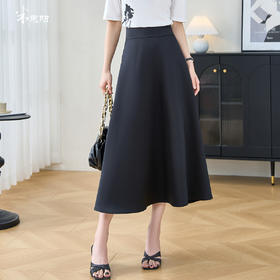 剩S/M/L 米思阳2026春季新款经典百搭黑色半身裙高腰遮胯显瘦A字裙女2092