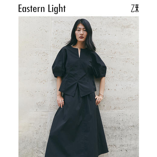 Eastern Light乙来【明星同款】短袖T恤女新款花苞短袖小衫法式上衣 商品图12