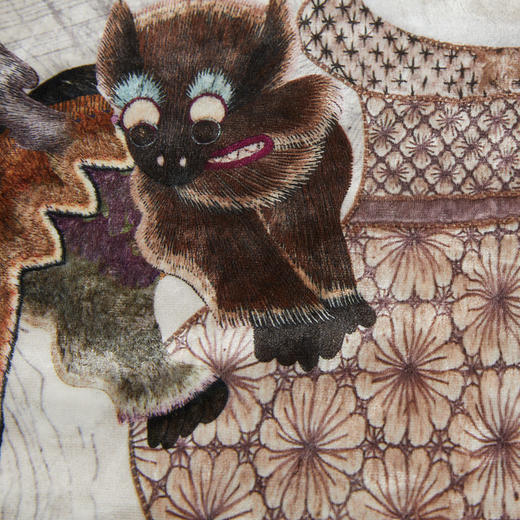 【湘绣系列】谜底丝绒印花衬衫长袖女2024秋复古风衬衣243GC1178 商品图3