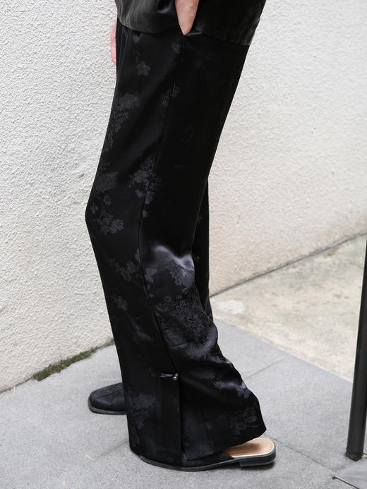 盛唐牡丹 |花香引蝶真丝松紧腰女裤(尺码偏小) 商品图1