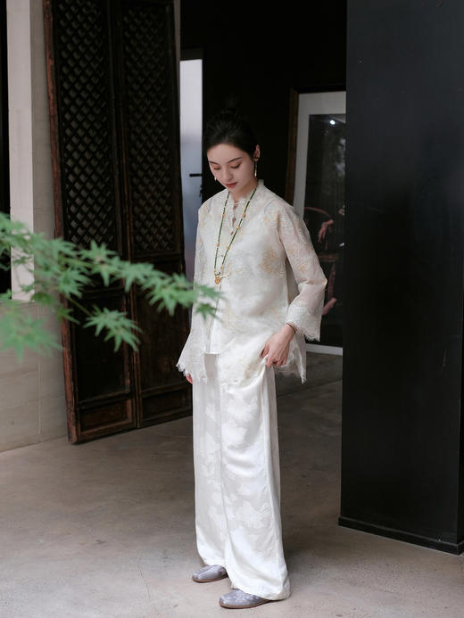  盛唐牡丹 |九重天纹真丝欧根缎外套 商品图3