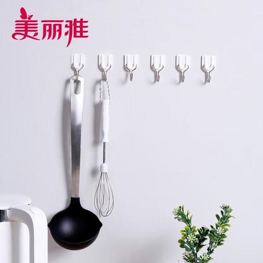 美丽雅创意粘钩 挂钩强力粘胶墙壁挂物无痕免打孔6只装/份 商品图4