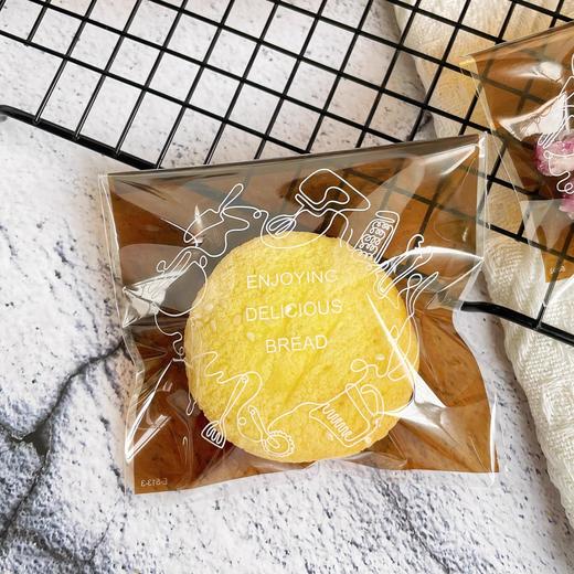 自粘袋 手绘图案包装袋 月饼袋饼干袋 棕色底透明袋【不含托】 商品图2