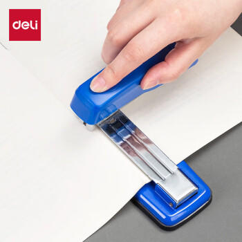 得力（deli）50页旋转式订书机订书器厚层中号中缝装订可拆办公用品 蓝色0414S 商品图5