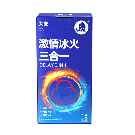 【年末亏本清仓 凸点颗粒  冰爽刺激】大象避孕套 凸点刺激10只 冰火狼牙10只 激情冰火三合一18只  激爽颗粒三合一26只 商品图7