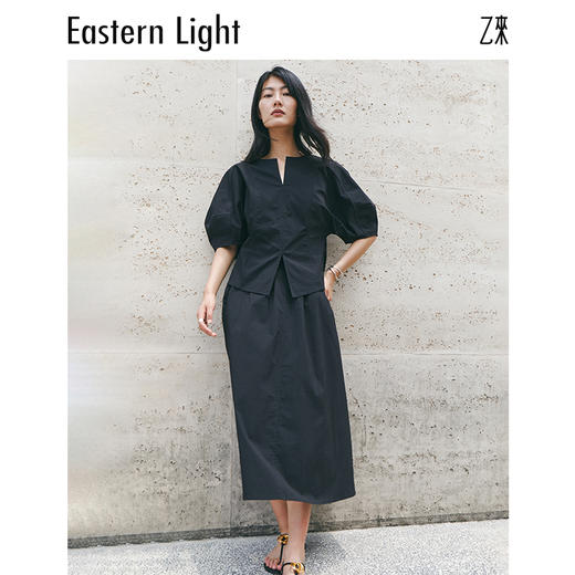 Eastern Light乙来【明星同款】短袖T恤女新款花苞短袖小衫法式上衣 商品图11
