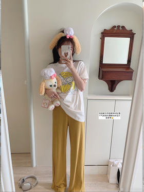 金蘑菇菇 梦中汤汤裤/铜氨丝舒适直筒拖地裤遮胯百搭休闲裤小个子