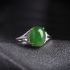 925银镶嵌蛋面和田碧玉戒指，带证书活口可调节JX8350133113 商品缩略图3