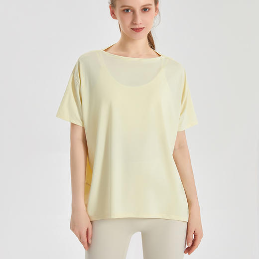 *【清爽透气，无惧暴汗】枝辑 轻羽宽松凉感速干运动上衣女健身服短袖T桖跑步瑜伽服 商品图3