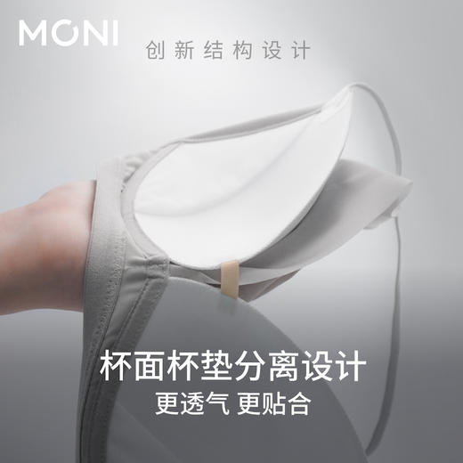 「小推手」莫妮MONI夏季超薄无钢圈小胸聚拢内衣性感舒适无痕文胸 商品图2
