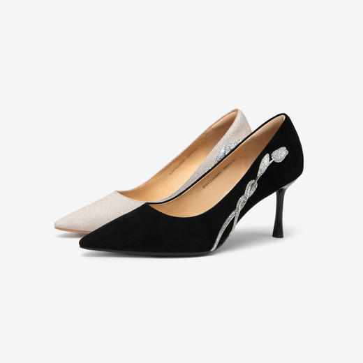 【静音系列】千百度郁金香羊皮细高跟鞋秋季尖头单鞋A24411162 商品图1