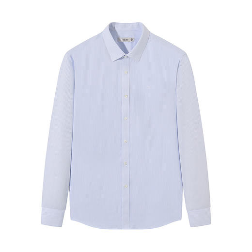 【3.5级DP免烫】柒牌纯棉长袖衬衫男士春秋新款时尚休闲条纹衬衣127A70700 商品图4