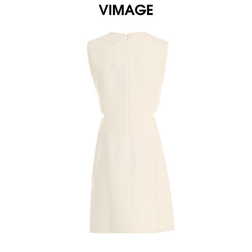 VIMAGE纬漫纪气质千金感修身小香风显瘦无袖露腰连衣裙秋新款V2207808 商品图1