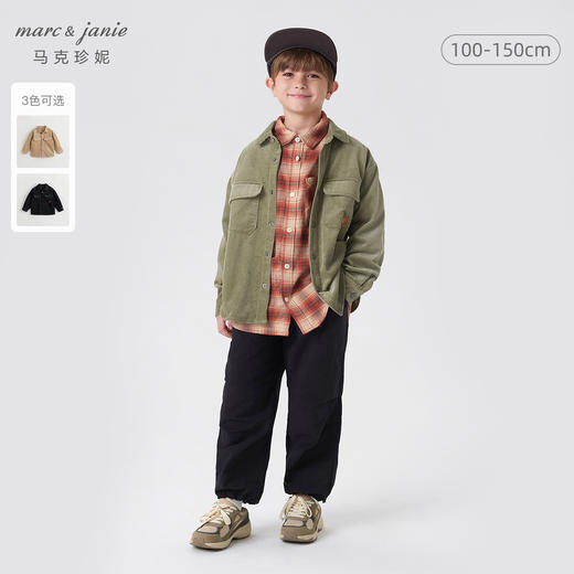 【户外风】马克珍妮秋装新款男童全棉柔软灯芯绒衬衫231838 商品图0