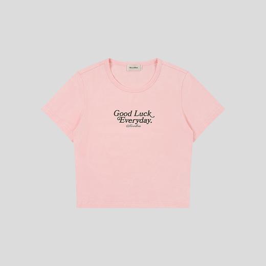 GOODBAI ‘Good Luck Everyday'印花正肩短袖T恤 商品图1