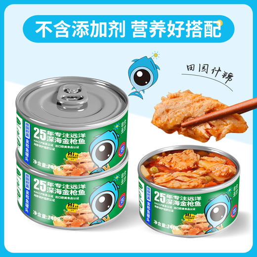 非常鱼块  金枪鱼罐头-水浸  金枪鱼罐头-蔬菜田园 金枪鱼罐头-油浸  140g/罐 商品图5