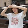 【休闲百搭 舒适面料】红色字母印花短袖T恤/薄款垂感阔腿裤 夏季女款短袖休闲显瘦上衣 松紧高腰显瘦裤子夏季必备阔腿长裤 商品缩略图2