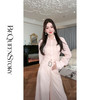 BeQueenStory【淡粉余香】优雅烫银印花定制水晶工艺显瘦松紧腰套装 商品缩略图4