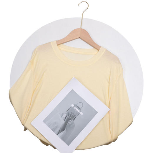 「买1送1！到手两件」莱尔赛天丝打底衫女圆领韩版薄修身长袖春夏防晒衣上衣 商品图4