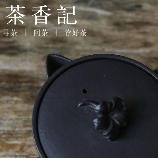 茶香记 紫砂 段泥焐灰花会来宝瓶  焐灰工艺 色如徽墨 轻巧好用 古韵之美 商品图2
