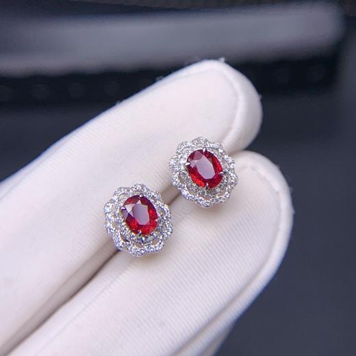 0.98ct 1.38g 红宝石耳钉 商品图1
