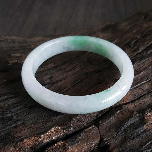 【天然正品】然无杂裂糯种飘绿54号翡翠手镯200624NJS21 商品图2