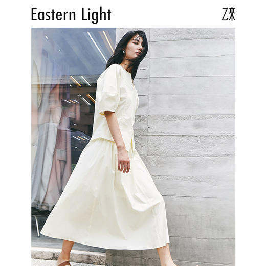 Eastern Light乙来 夏季新款百褶裙设计感a字半身裙子抽褶伞裙 商品图9