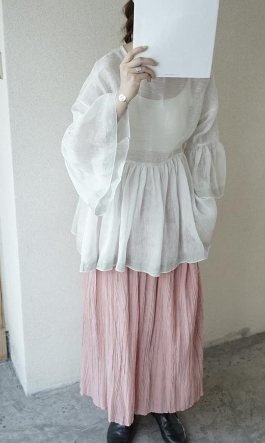 MAKU textiles｜压皱棉质一片式围裹裙半身裙 商品图1