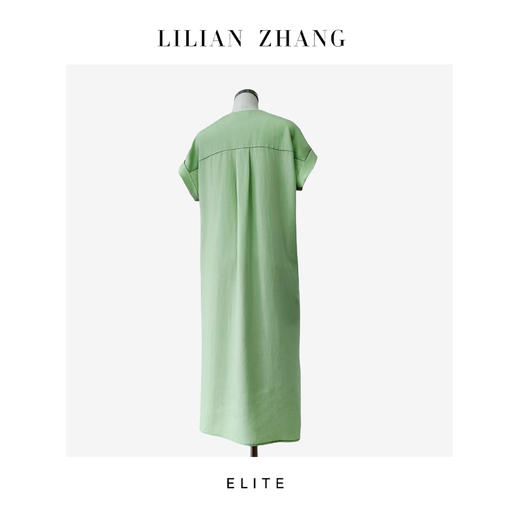 E—轻摩登、“法式浪漫”—遇见倾心—Lady挚爱、波尔多绿中长裙 2401098 商品图4