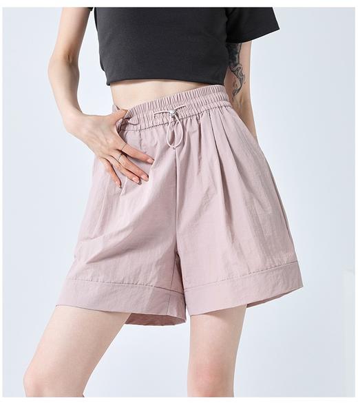 【腿精选它‘’夏季薄款休闲短款】透气速干短裤女夏季2025新款，立体剪裁显瘦显高修饰身材，松紧抽绳阔腿裤伞兵裤高腰A字五分裤QQ 商品图0