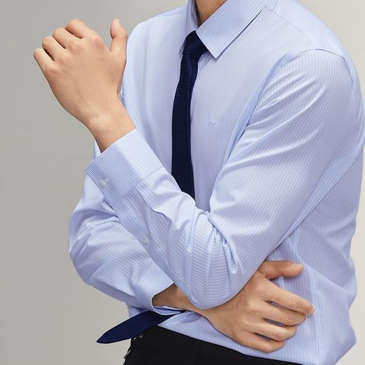 【3.5级DP免烫】柒牌纯棉长袖衬衫男士春秋新款时尚休闲条纹衬衣127A70700 商品图2