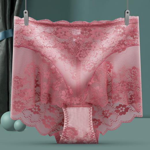 【性感=舒适+轻透】高腰蕾丝内裤，轻盈舒适提臀。透明感自在，抗菌纯棉贴身。性感爆款，时尚提臀有效凸显，舒适自由。一穿就翘！蜜桃臀舒适透气安全裤！ 商品图10