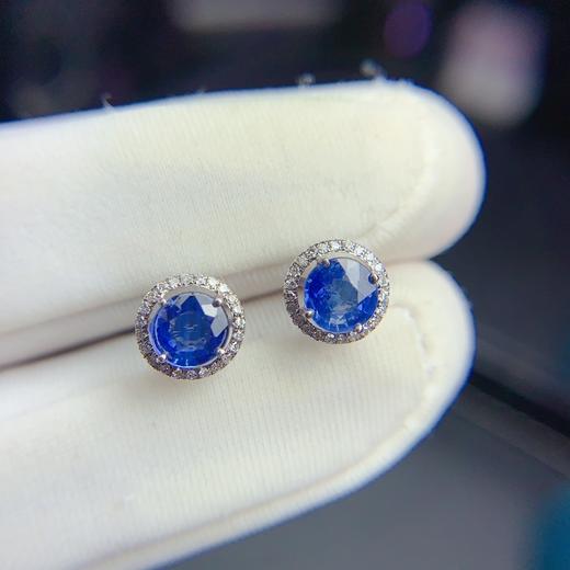 1.01ct 1.1g 蓝宝石耳钉 商品图2