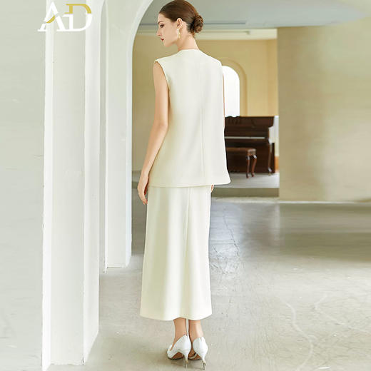 AD浅色职业装气质女神范西装套装女高端无袖宽松上衣轻熟风两件套 商品图4