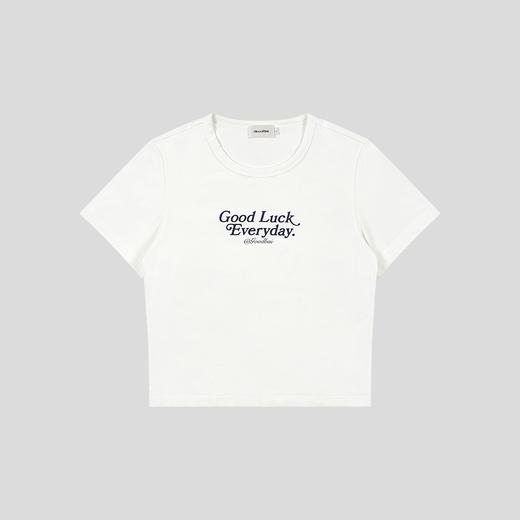 GOODBAI ‘Good Luck Everyday'印花正肩短袖T恤 商品图2