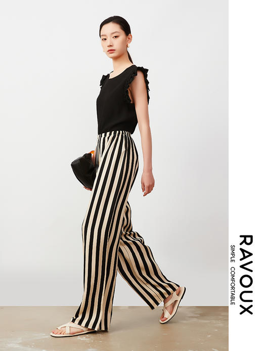 262169925竖条纹直筒裤 商品图0