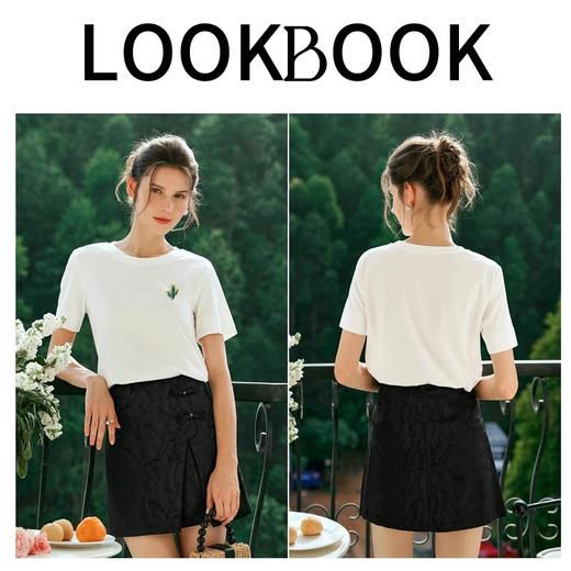 OLrain欧芮儿白色短袖T恤女夏季2024年新款百搭休闲钉珠刺绣上衣 商品图3