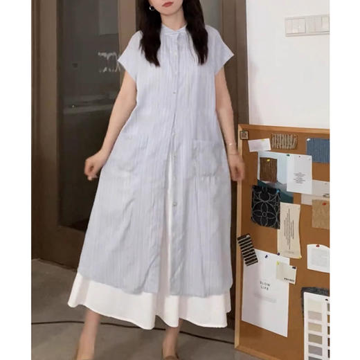 裁缝学苑AQ320短袖衬衫连衣裙纸样女装夏季新款叠穿新中式a字长裙子版型 商品图1