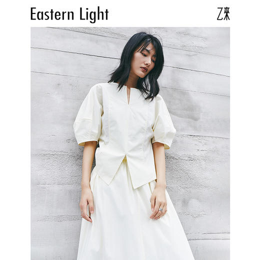Eastern Light乙来【明星同款】短袖T恤女新款花苞短袖小衫法式上衣 商品图9