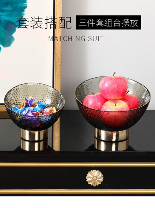 康巴赫生活馆现代创意轻奢玻璃水果盘摆件 商品图3