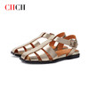 CHCH夏季新款休闲头层牛皮复古时髦小众罗马凉鞋渔夫鞋CN1B2231 商品缩略图3