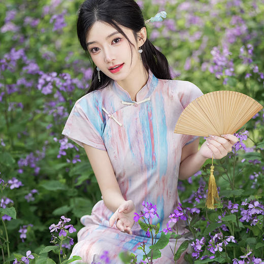 缠枝提花舒适，休闲文艺旗袍HYM23588 商品图3