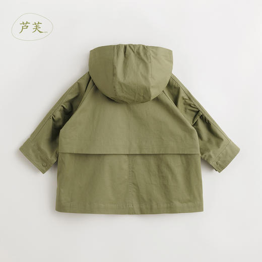 【马克珍妮 芦芙】女童纯棉宽松连帽风衣外套儿童春装新款240189 商品图3