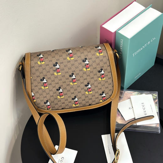 Gucci 迪士尼联名 米奇 棕色 老花 马鞍包 商品图3