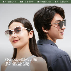 【特渠专享】蕉下大圆框卡片折叠墨镜女FO31924时尚防紫外线防晒开车太阳眼镜