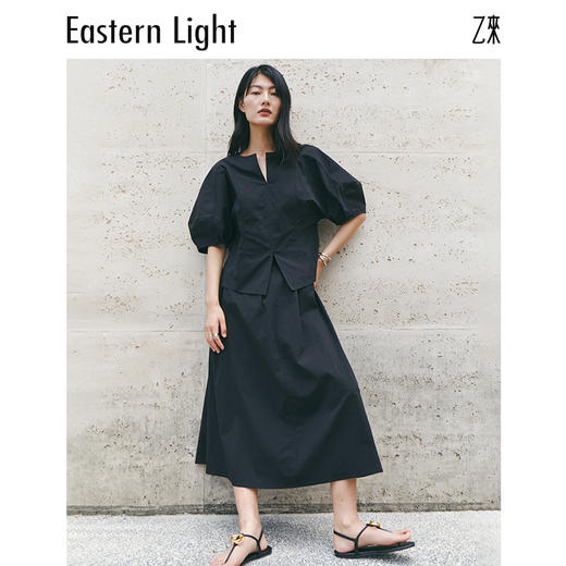 Eastern Light乙来 夏季新款百褶裙设计感a字半身裙子抽褶伞裙 商品图8
